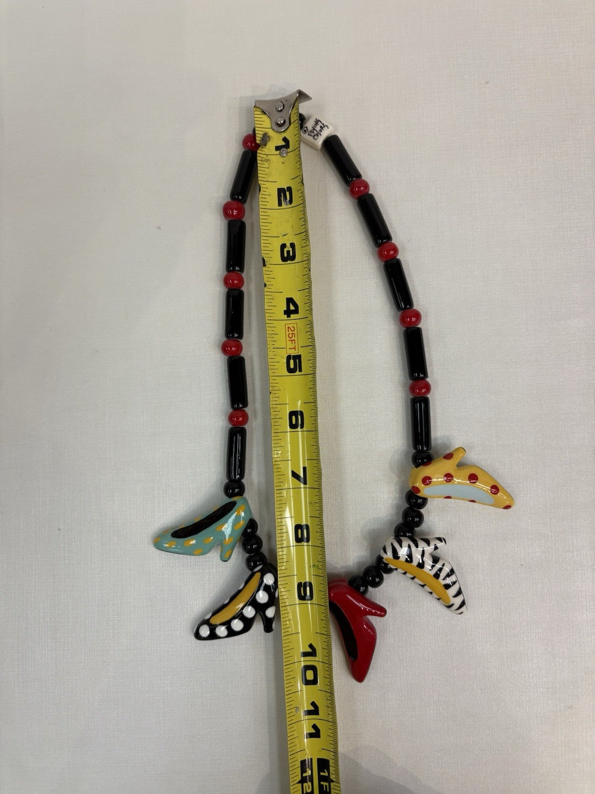 Flying Colors High Heel Shoes Necklace- Hand Painted Ceramic