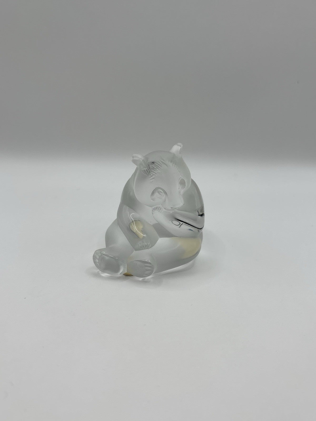 Lolique France Crystal Panda Sculpture Figurine Signed Limited Edition