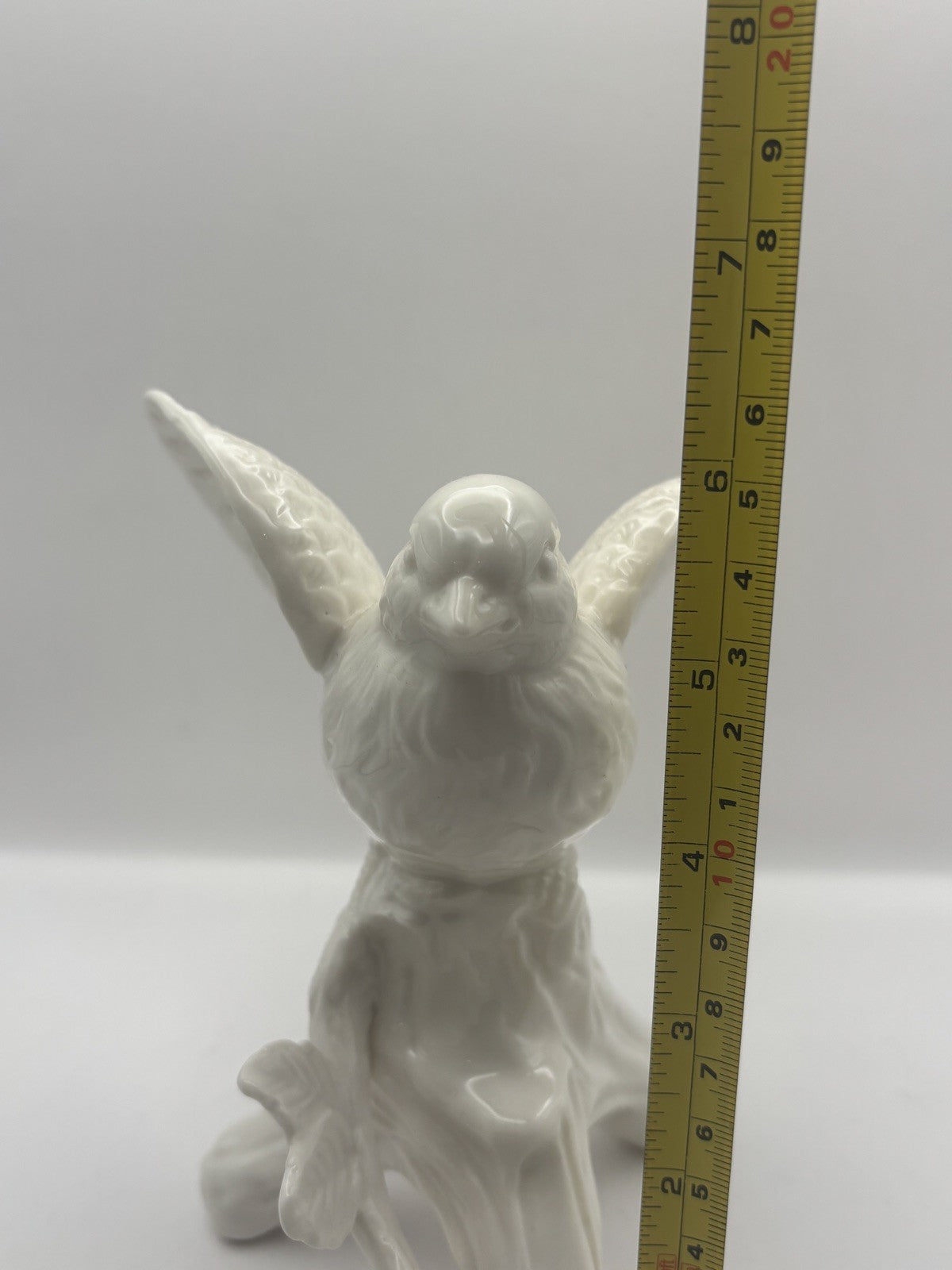 Beautiful Vintage Ceramic White Bird Flying on a branch