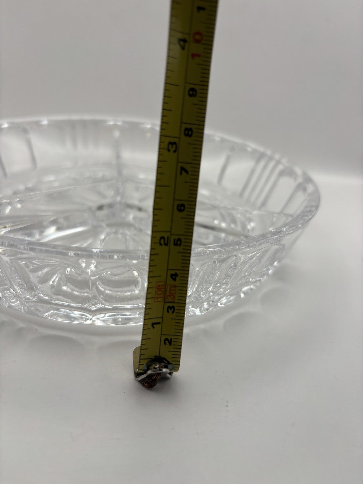 Vintage 3-section Divided Glass Serving Plate Appetizer Tray Clear Glass