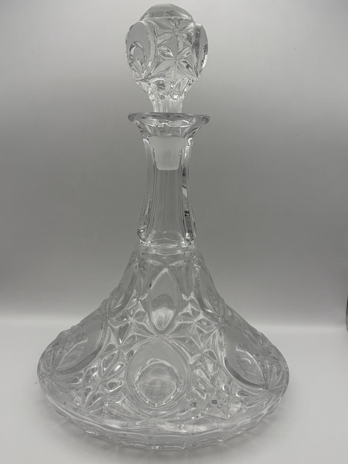 Vintage Cut Lead Crystal Glass Ships Decanter PeeDee Germany 24% Lead Crystal