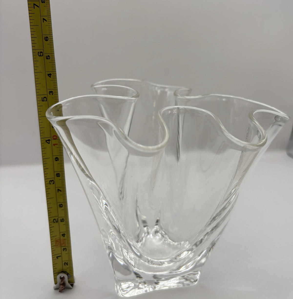 Stuben Glass HANDKERCHIEF5 Crystal Art Glass Signed Vintage Rare Collectible MCM