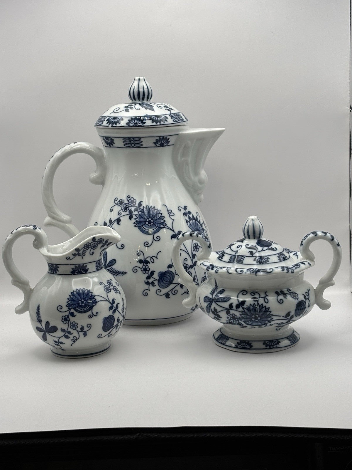 Vienna Woods Fine China In The Iconic Blue Onion Pattern Tea Cup and Saucer Set