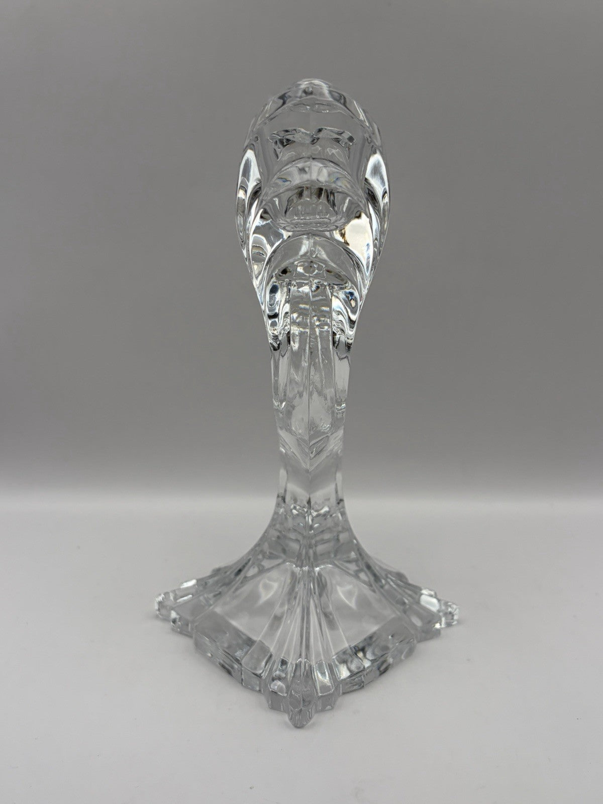 vintage lead crystal double-arm taper candle holder sleek U-shaped silhouette