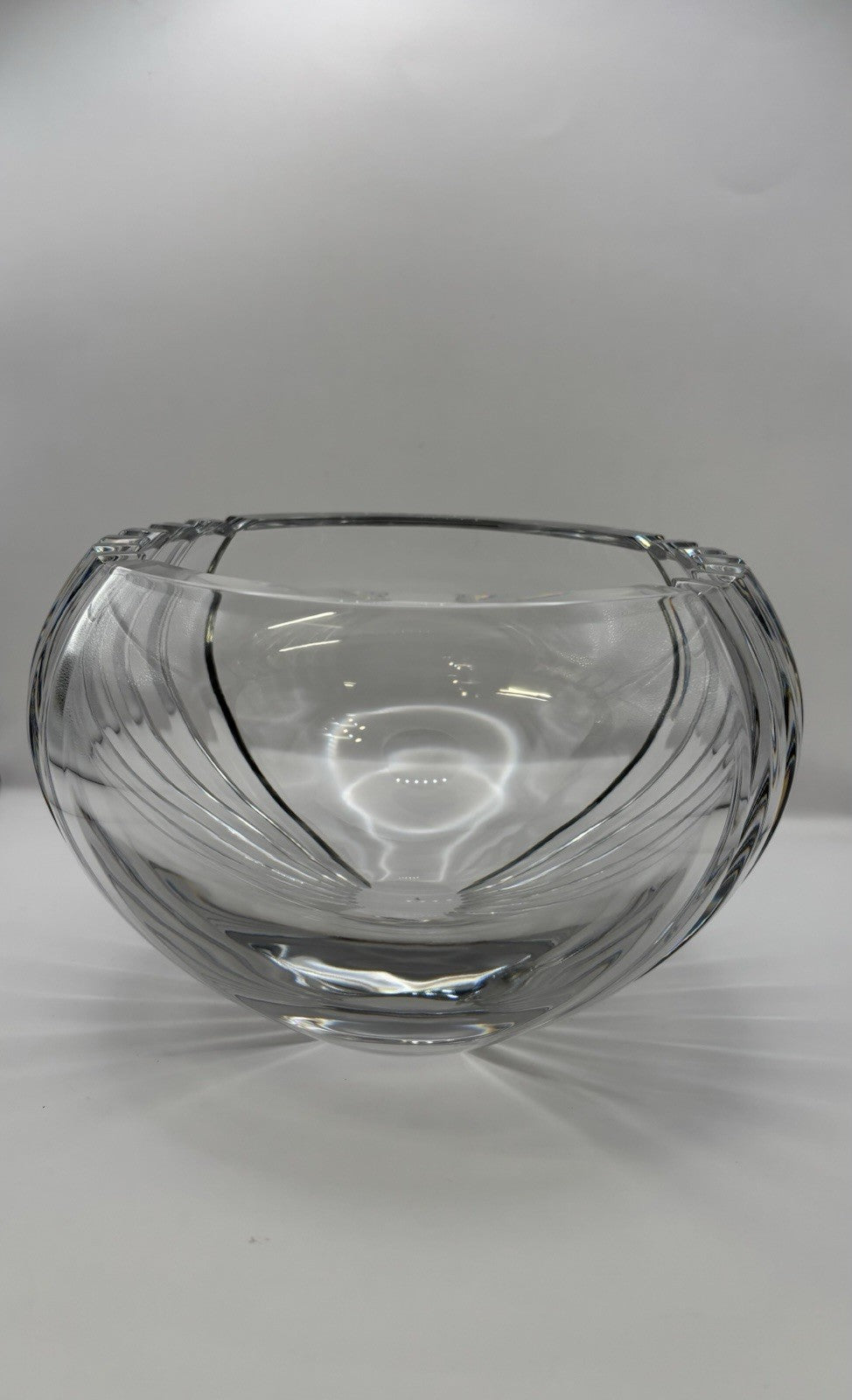 Vintage Mikasa Bowl Solid Heavy Crystal Center Piece 6”