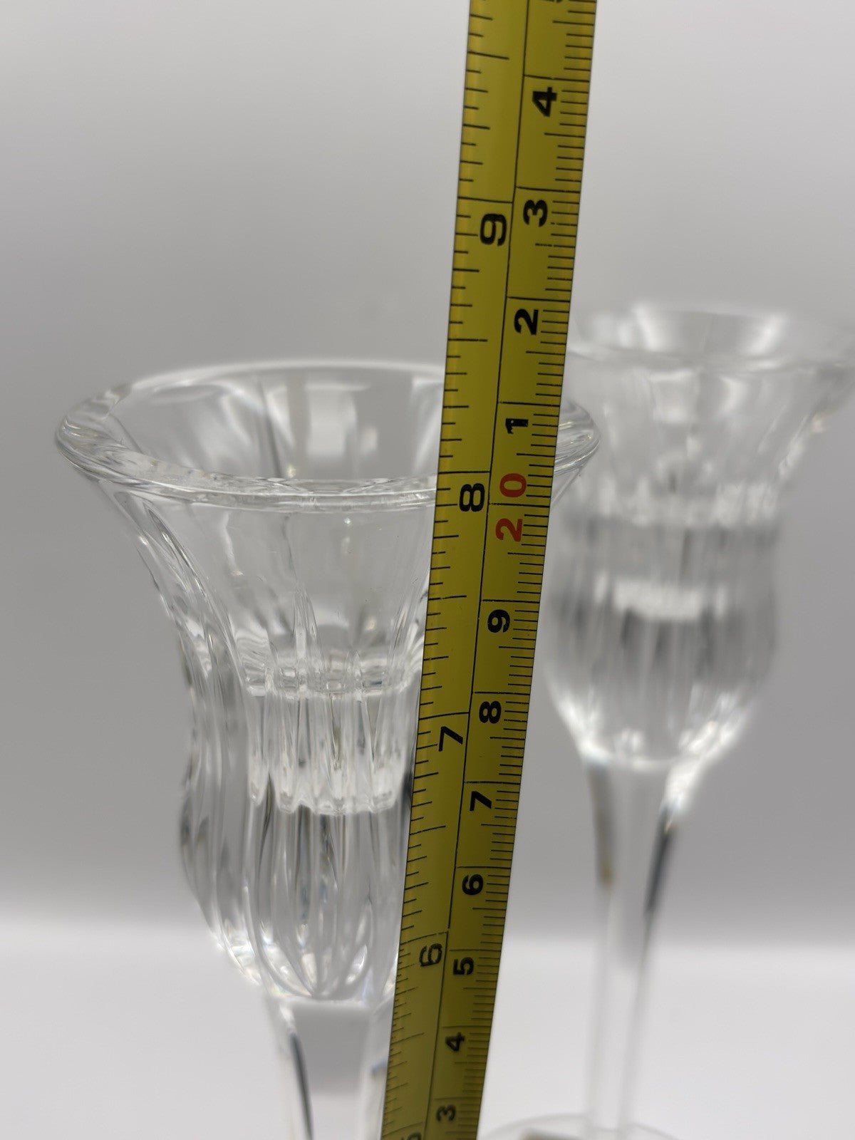 Vintage Mikasa Crystal Candle Holders 8 In Tall Germany 2pcs Excellent Condition