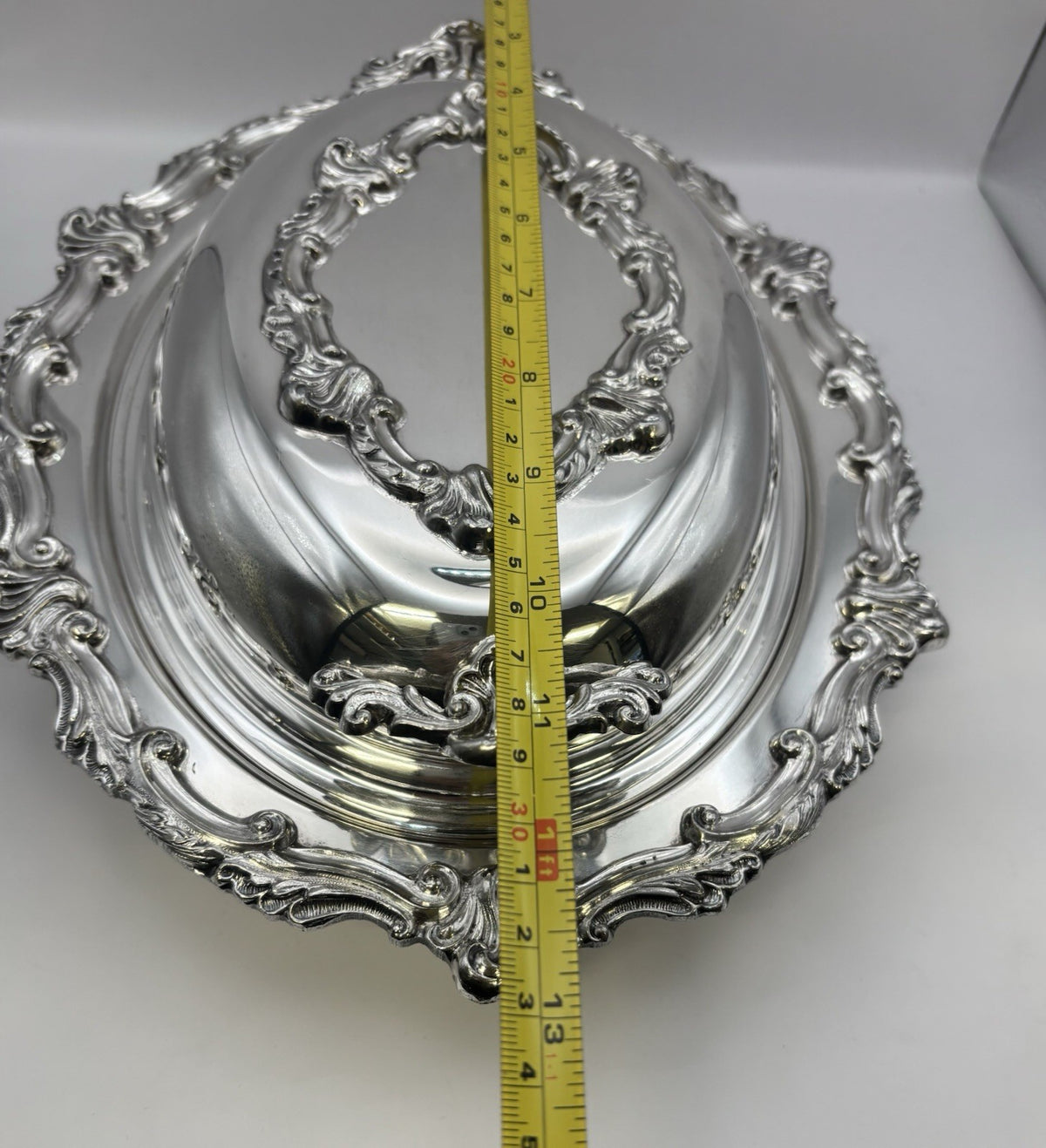 Victorian-style Silver-plated Covered Serving Dish with Lid