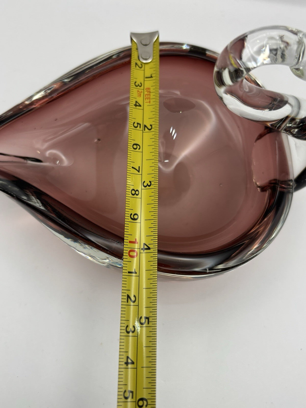 Vintage Duncan & Miller Ruby Red and Clear Art Glass Swan Candy Bow Dish