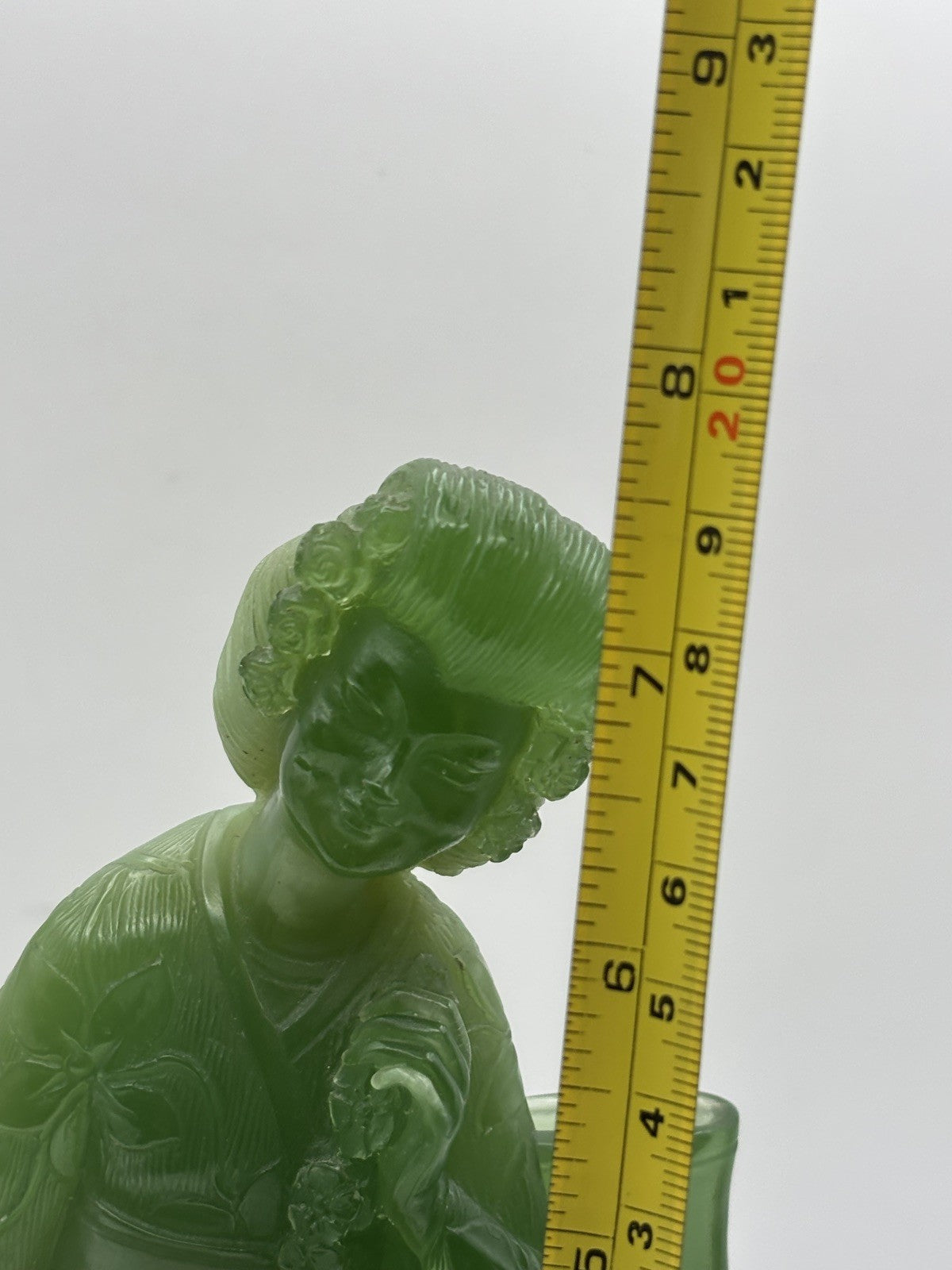 green jade powder Asian geisha figurine 1950-60s