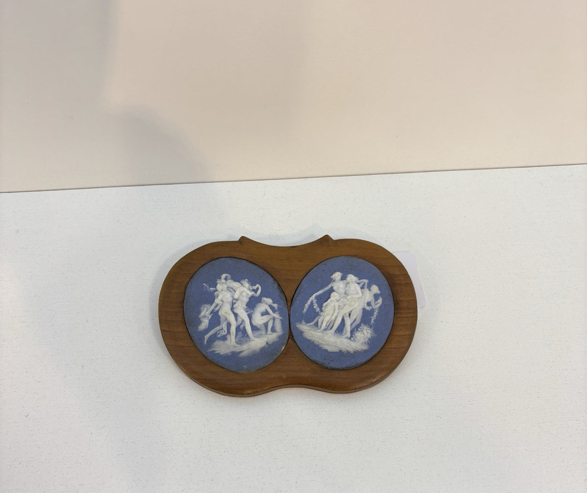 Small Vintage Wedgwood Cobalt On A Frame Made In England 3.7”inches tall