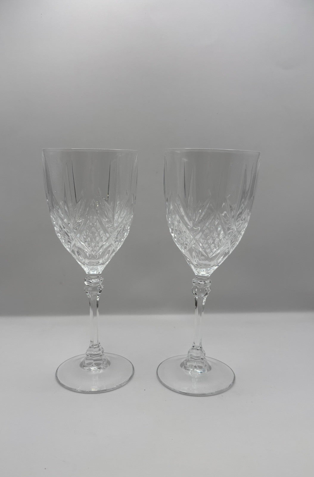 Vintage Cristal D’arques- Durand Fontenay Lead Crystal Wine Glasses Set of 2 7"