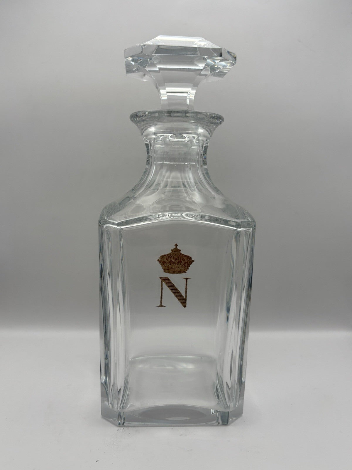 Baccarat Harcourt Napoleon Spirit Decanter with Stopper ,Crystal Clear , France