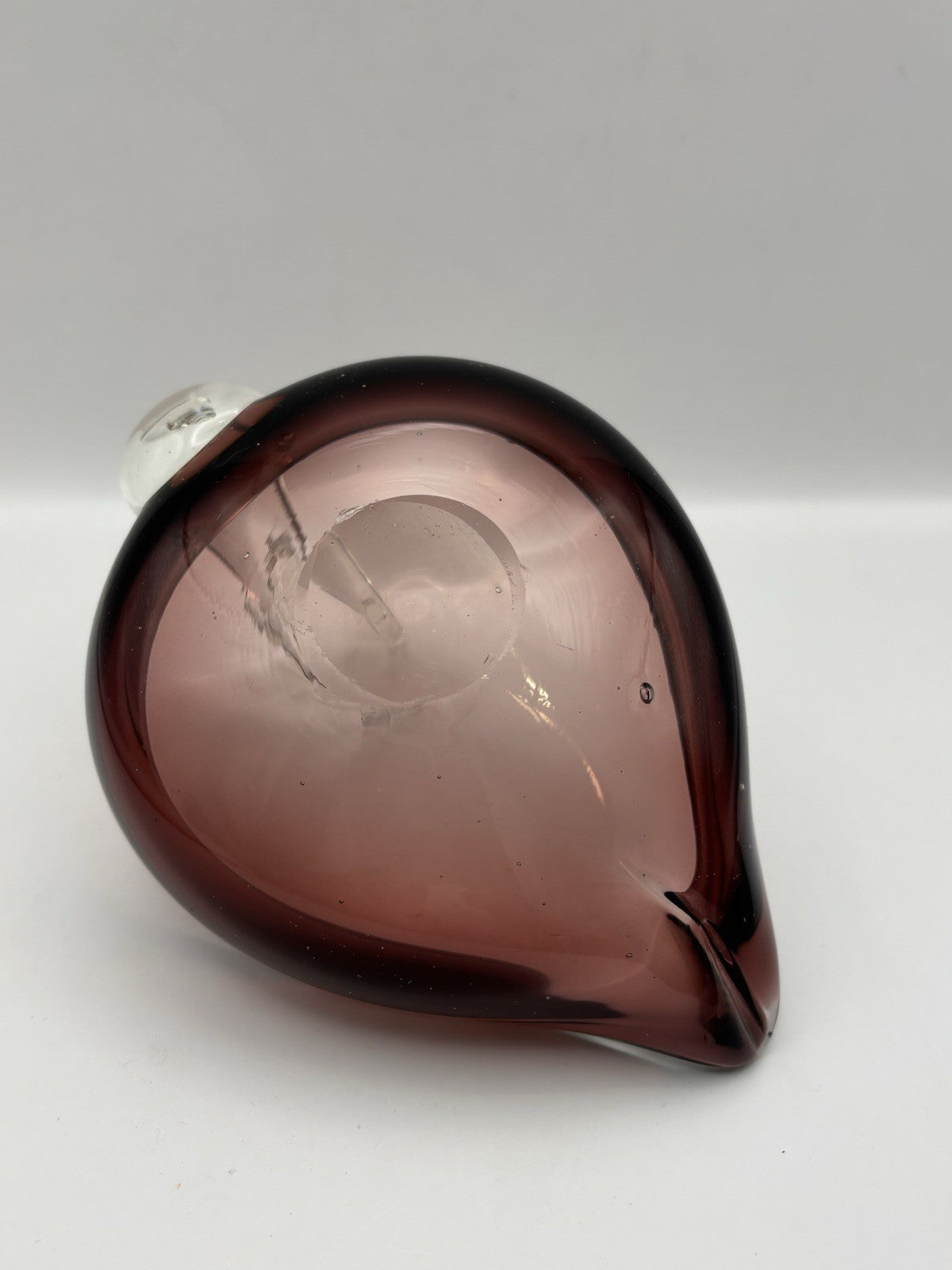 Vintage Duncan & Miller Ruby Red and Clear Art Glass Swan Candy Bow Dish