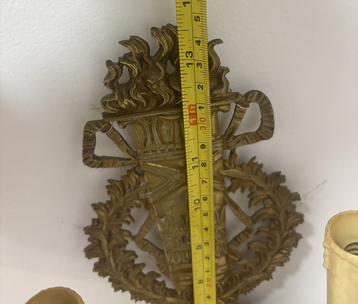 Pair of French Bronzes Wall Sconces 12” It necessarily needs to be wired