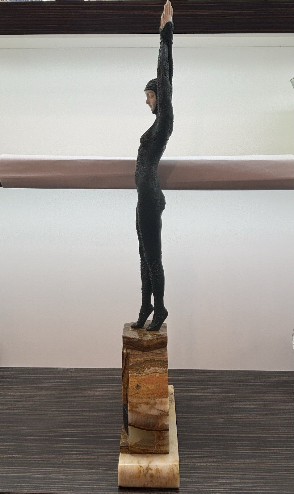 The Starfish Dancer Bronze and Marble Sculpture, Art Deco Signed
