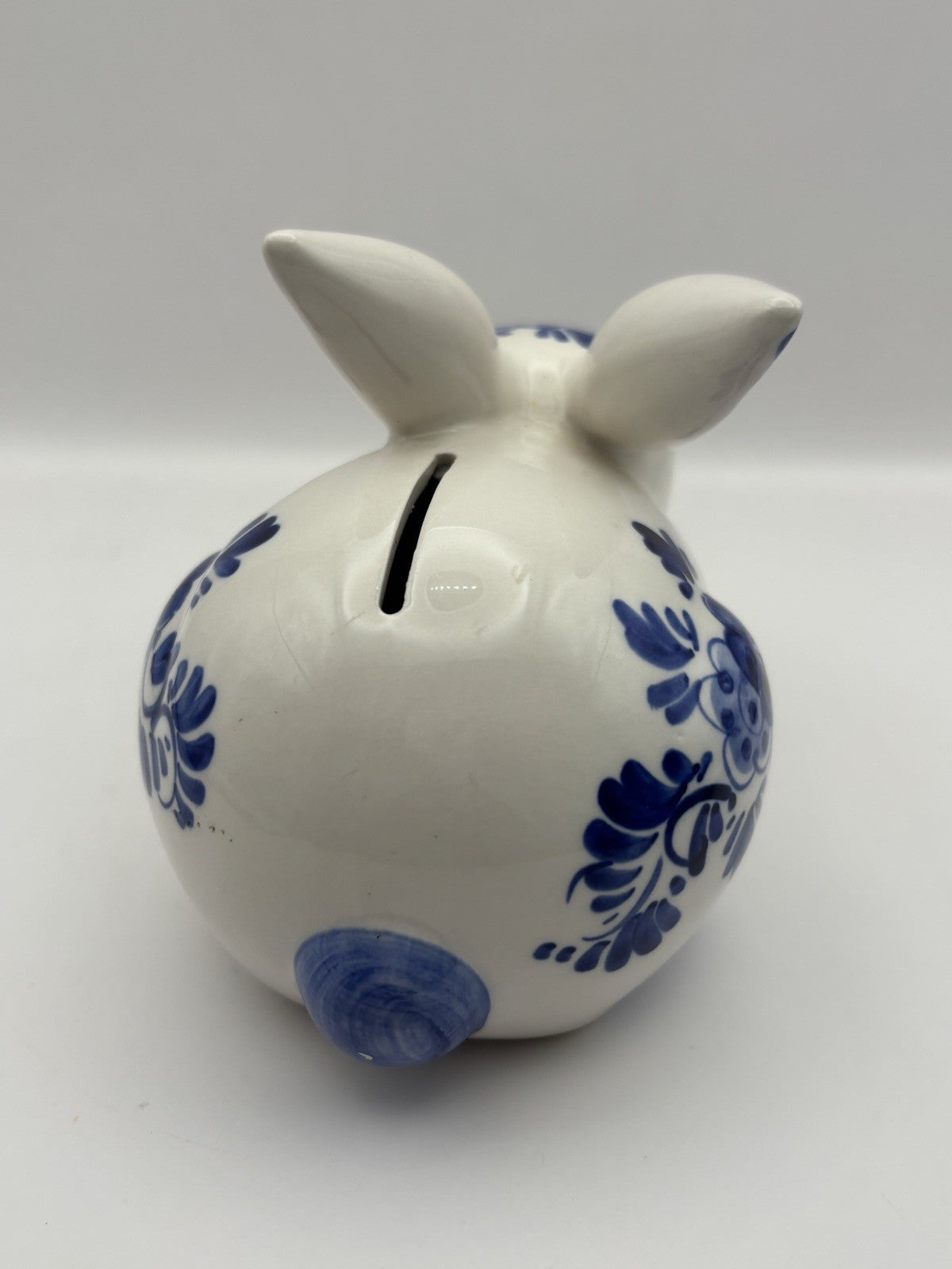 Delft Blue Bunny Rabbit Bank Delft Blue and White Porcelain Vintage Collectible