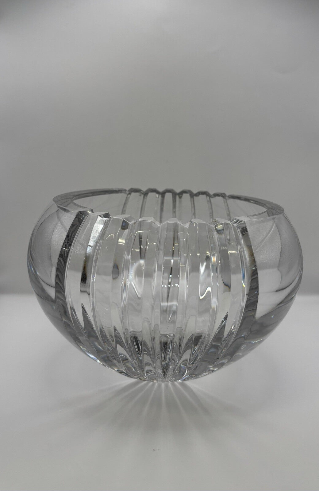Vintage Mikasa Bowl Solid Heavy Crystal Center Piece 6”