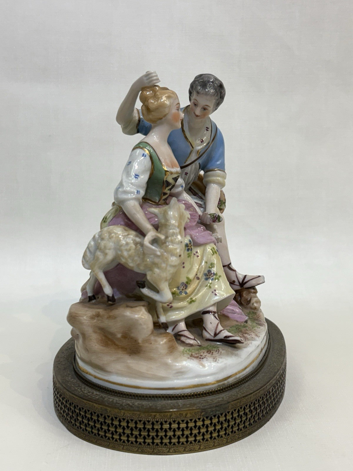 Vintage Maruyama Man and Woman Porcelain Figurine Hand Painted Japan