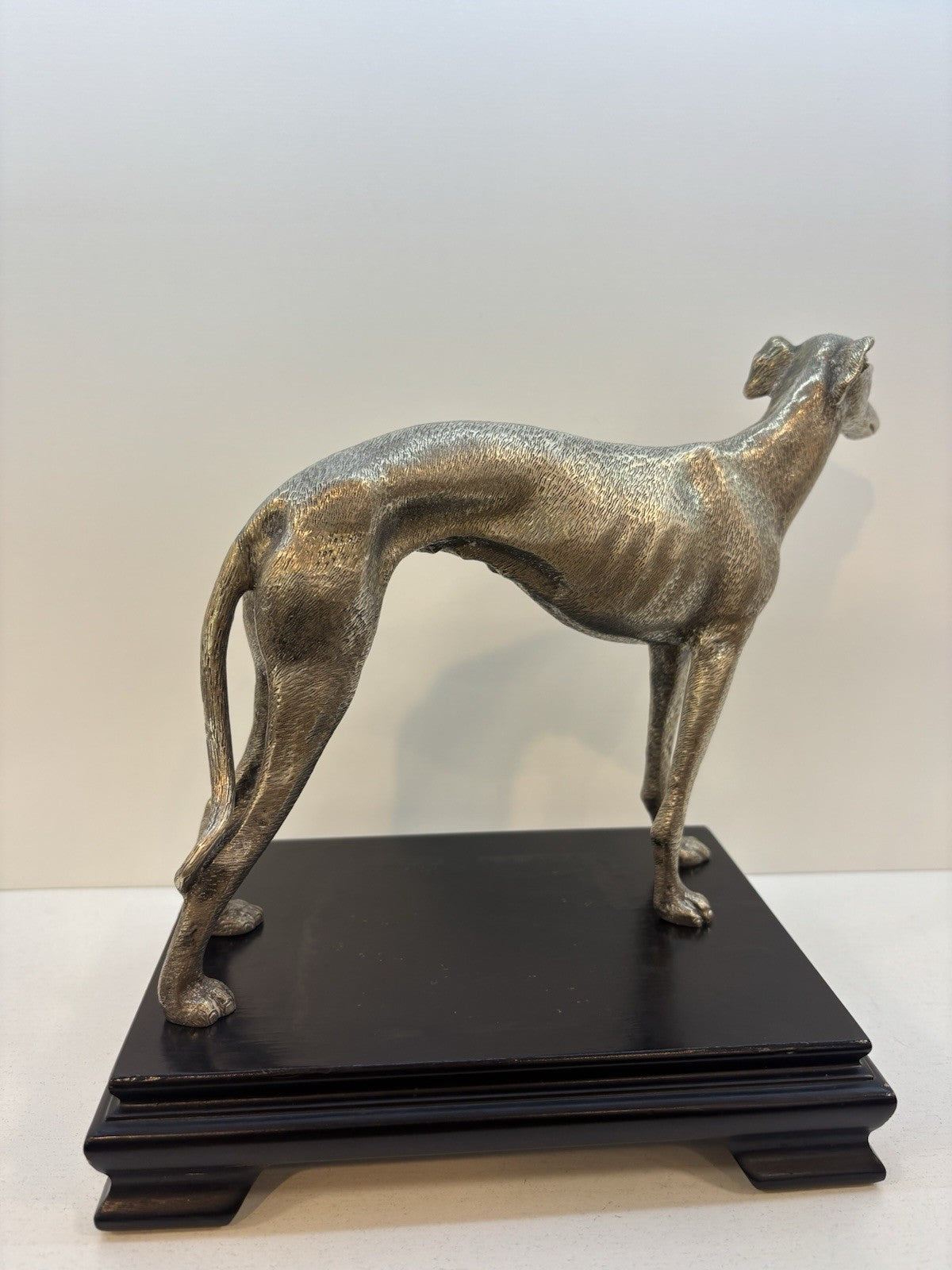 Vintage Greyhound Dog Silver Plated Art Deco Sculpture Figurine