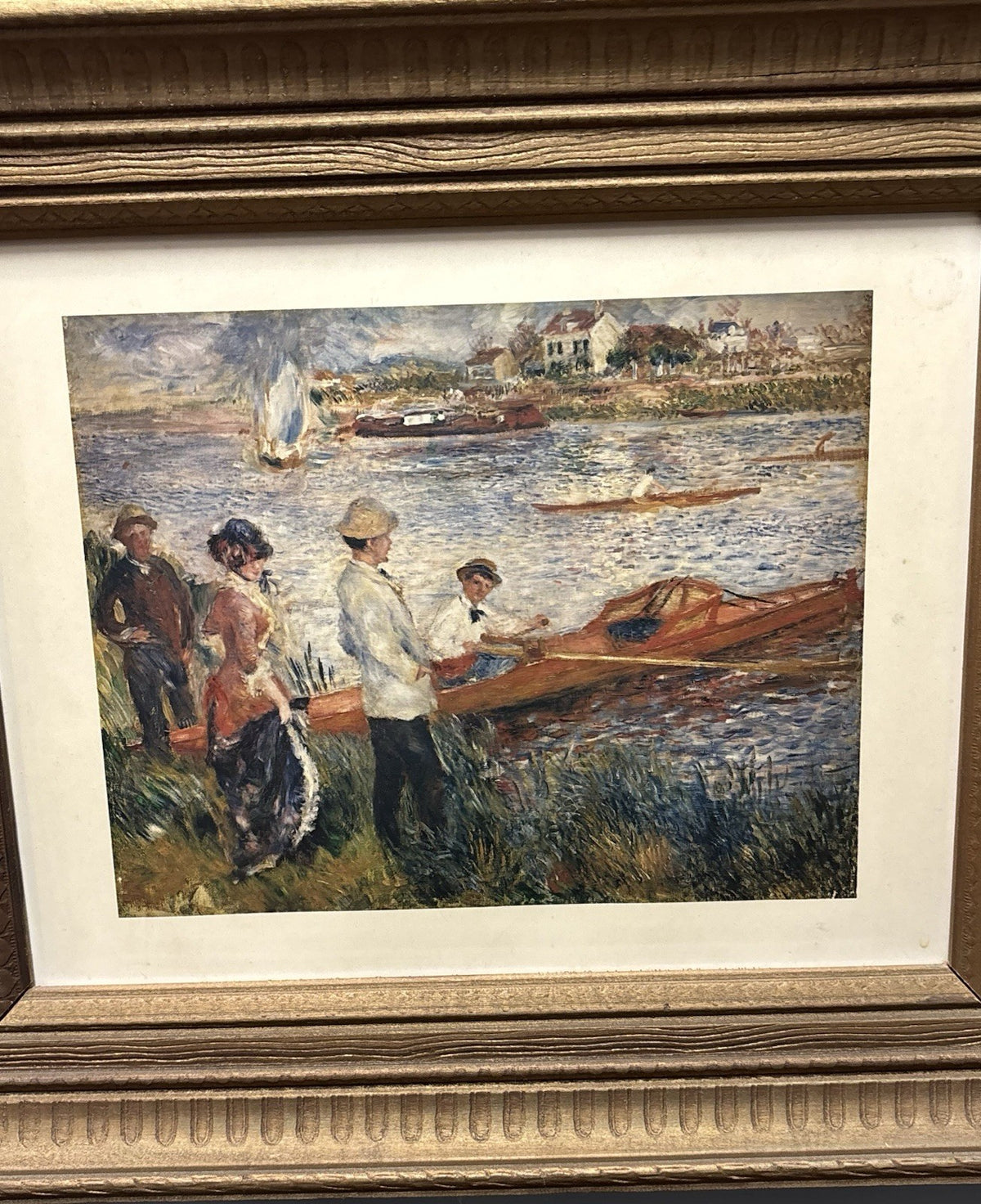 Framed Oarsmen at Chatou by Pierre Auguste Renoir Wall Art