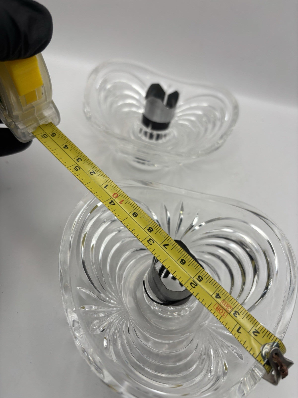 Royal Crystal Rock (RCR) Italy Aurea lead crystal taper candle holders