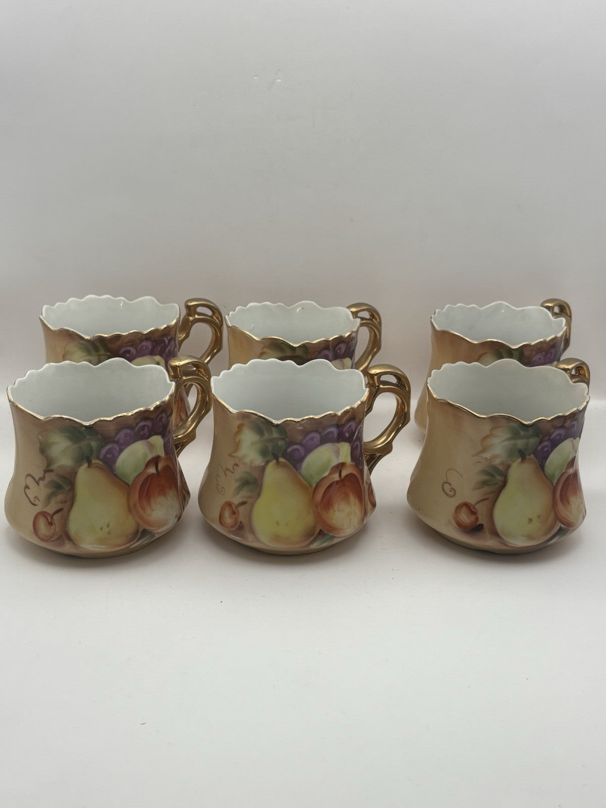 Lefton China Heritage Brown Fruit Tea Theme Set