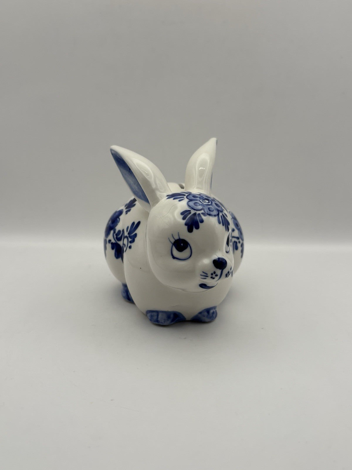 Delft Blue Bunny Rabbit Bank Delft Blue and White Porcelain Vintage Collectible