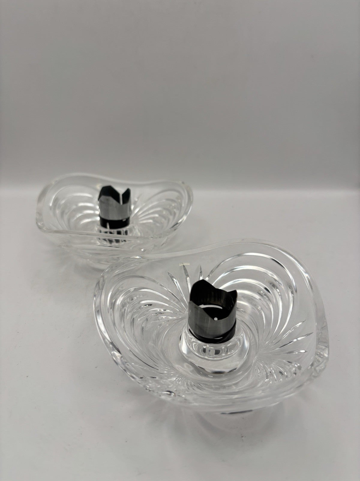 Royal Crystal Rock (RCR) Italy Aurea lead crystal taper candle holders