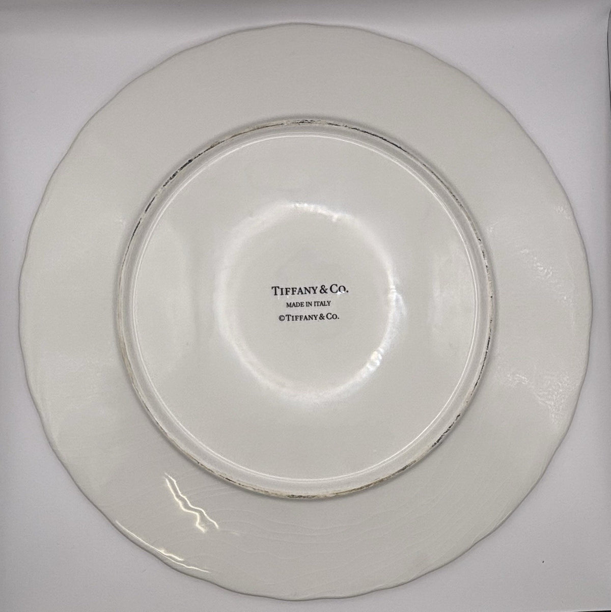 Tiffany & Co. White Woven Basket Weave 13" Serving/Centerpiece Bowl