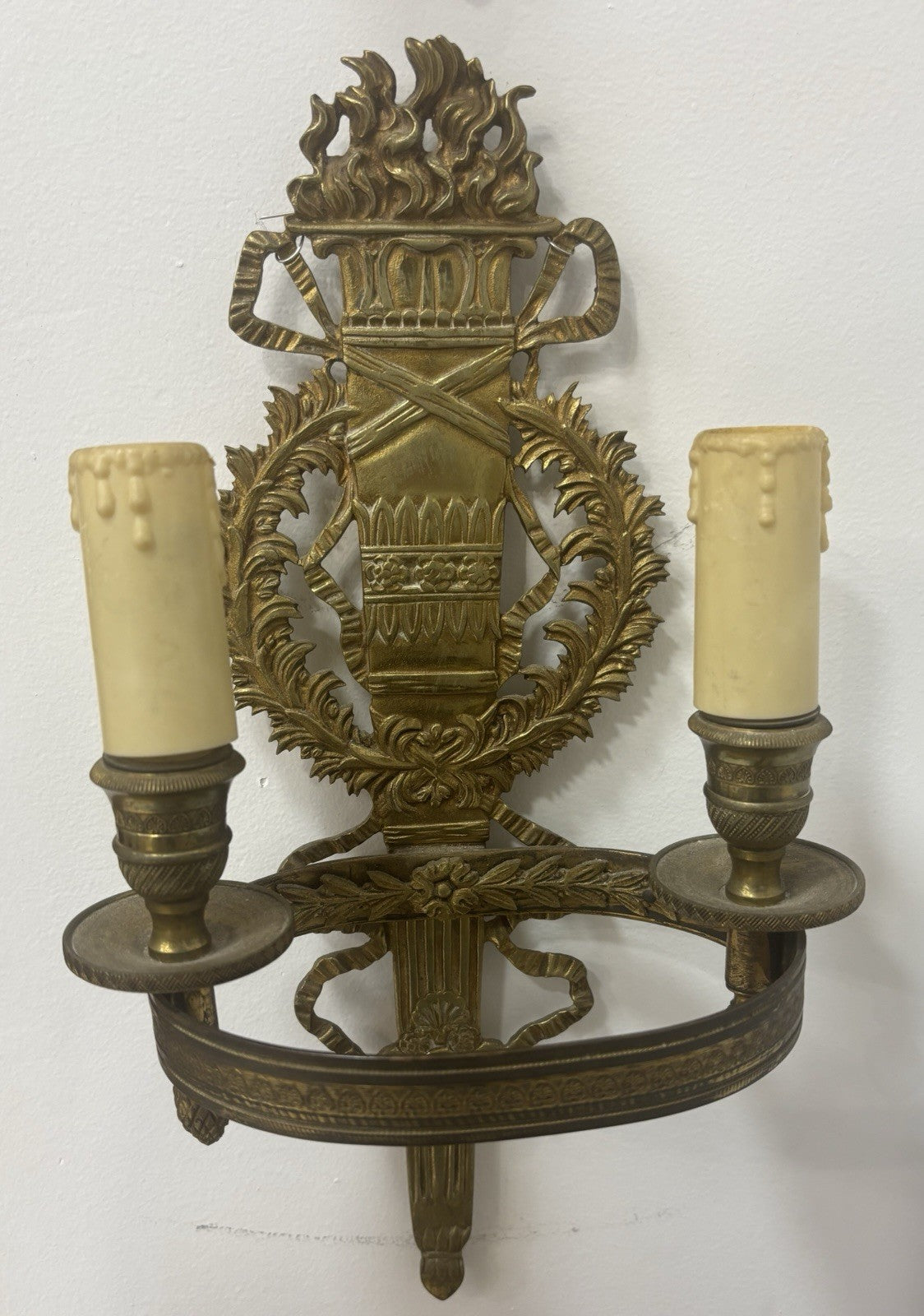 Pair of French Bronzes Wall Sconces 12” It necessarily needs to be wired