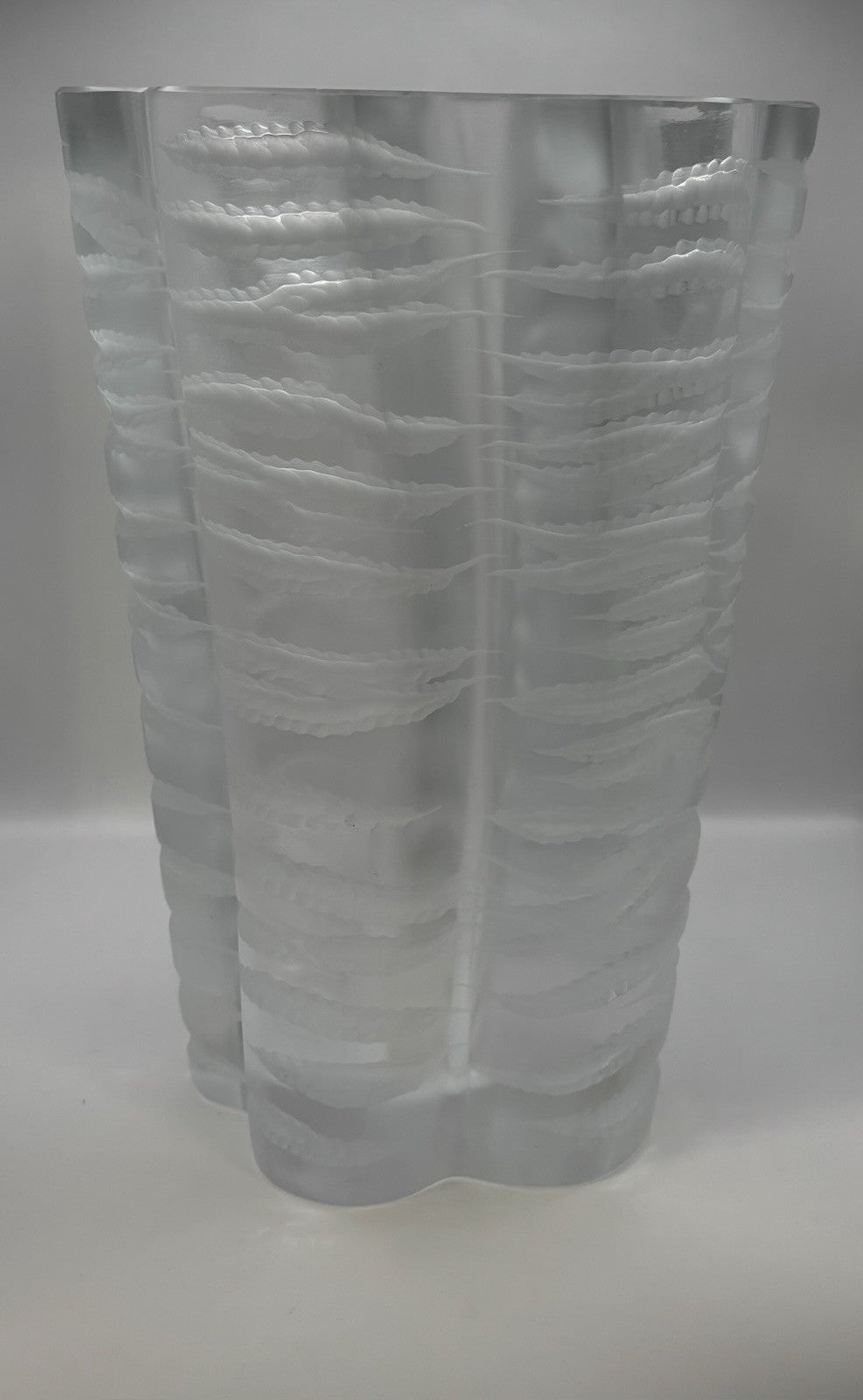 Senlis A Mid-Century Modern French Art Glass Vase by Marc Lalique 22pounds