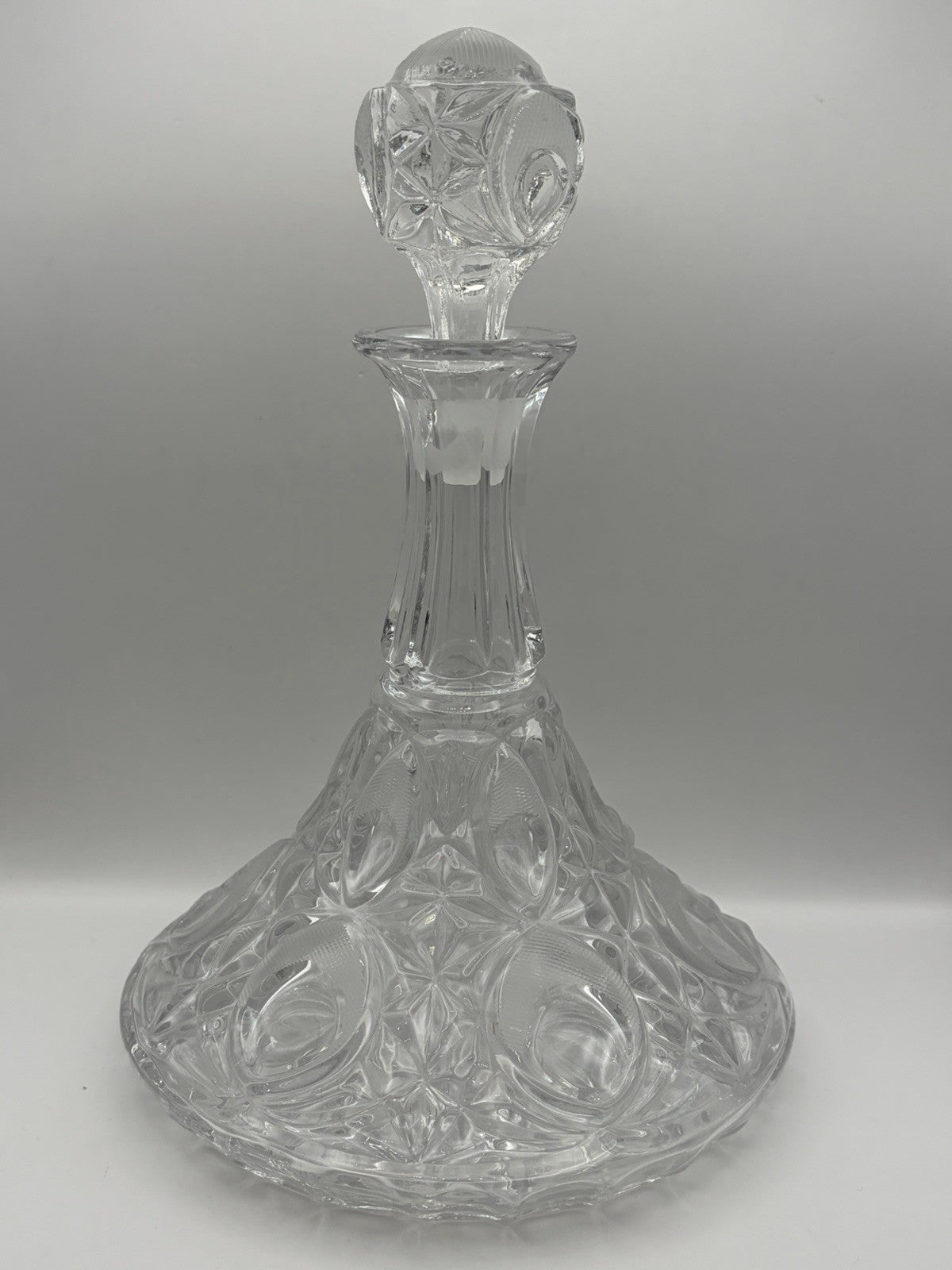 Vintage Cut Lead Crystal Glass Ships Decanter PeeDee Germany 24% Lead Crystal