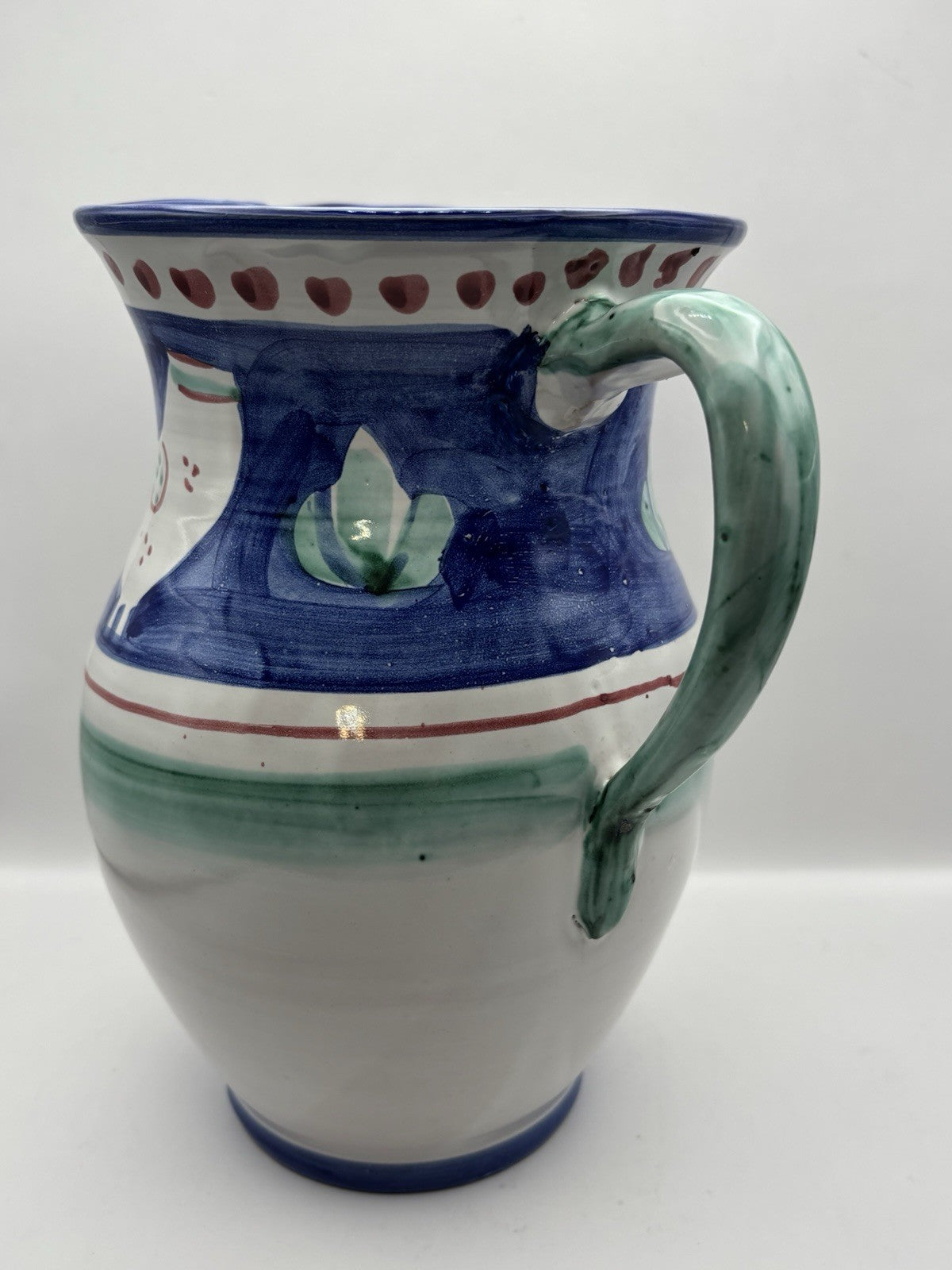 Italian ceramic collectible, a pitcher, "MADE IN ITALY" and "32-19-B"