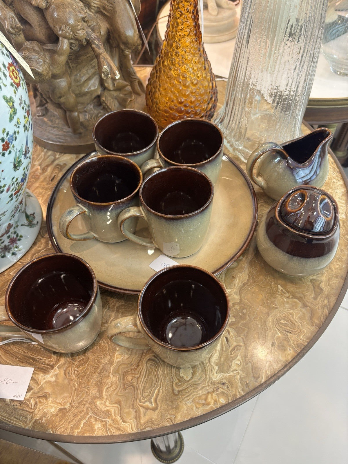 Sango Nova Brown Dinner Plates set Of 9 Pics