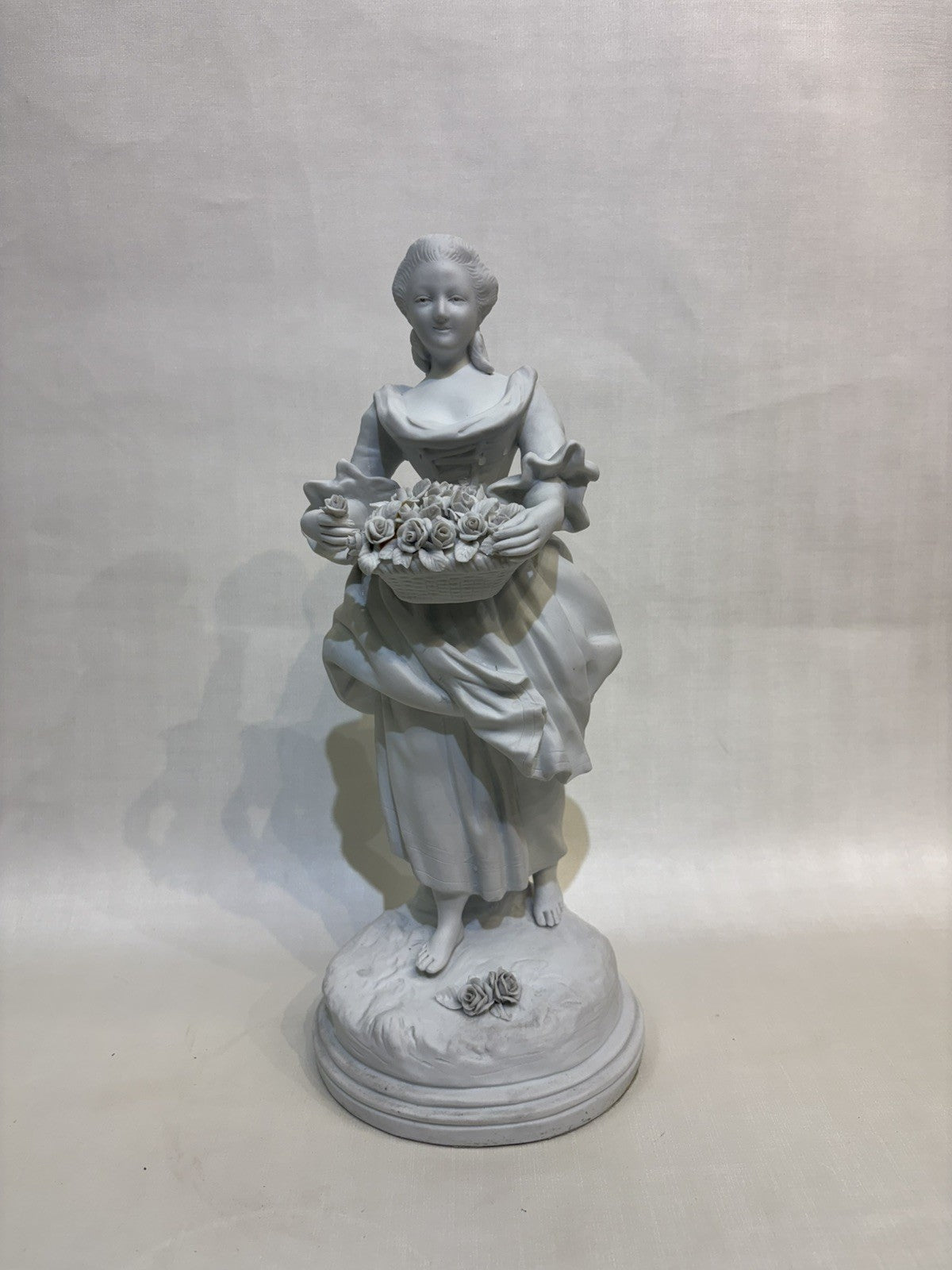 Antique Pair of Biscuits Sculptures Art Deco Porcelain Figures Signed In TheBack