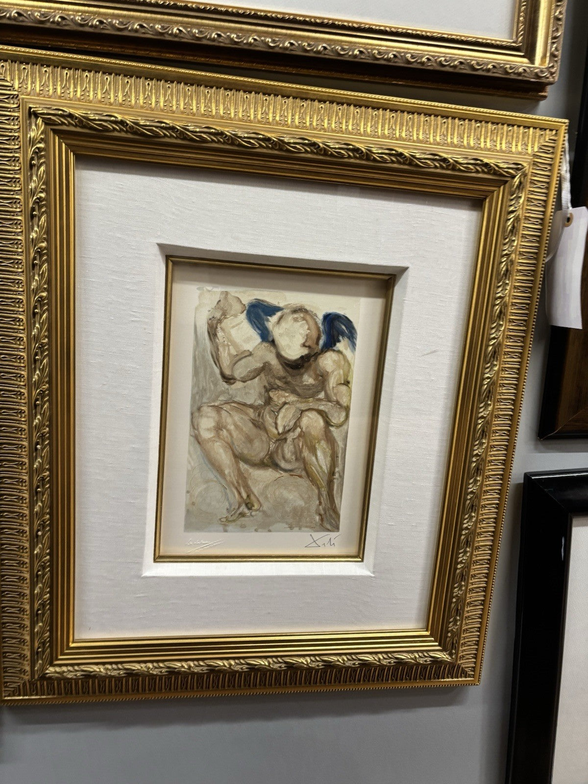 Salvador Dali “Envy” Purgatory Divine Comedy Woodcut Framed 1960