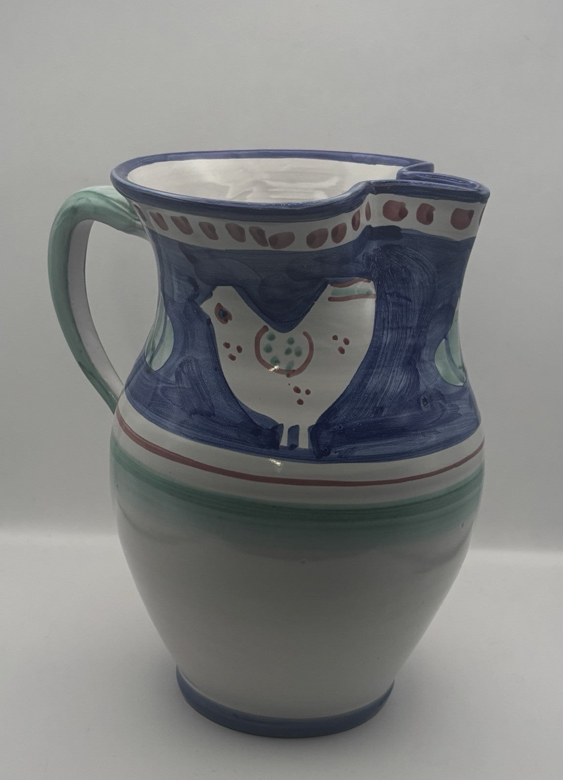 Italian ceramic collectible, a pitcher, "MADE IN ITALY" and "32-19-B"