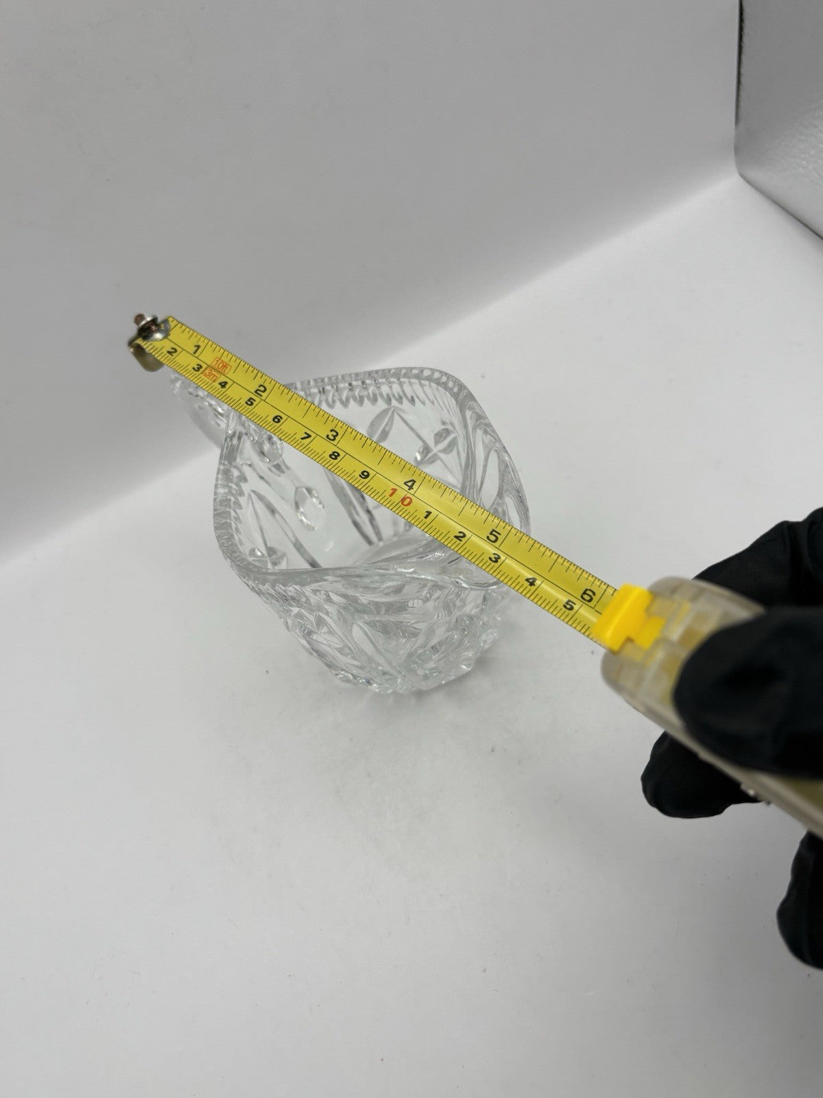 Vintage Cut Glass Crystal Creamer With A Beautiful Floral Design