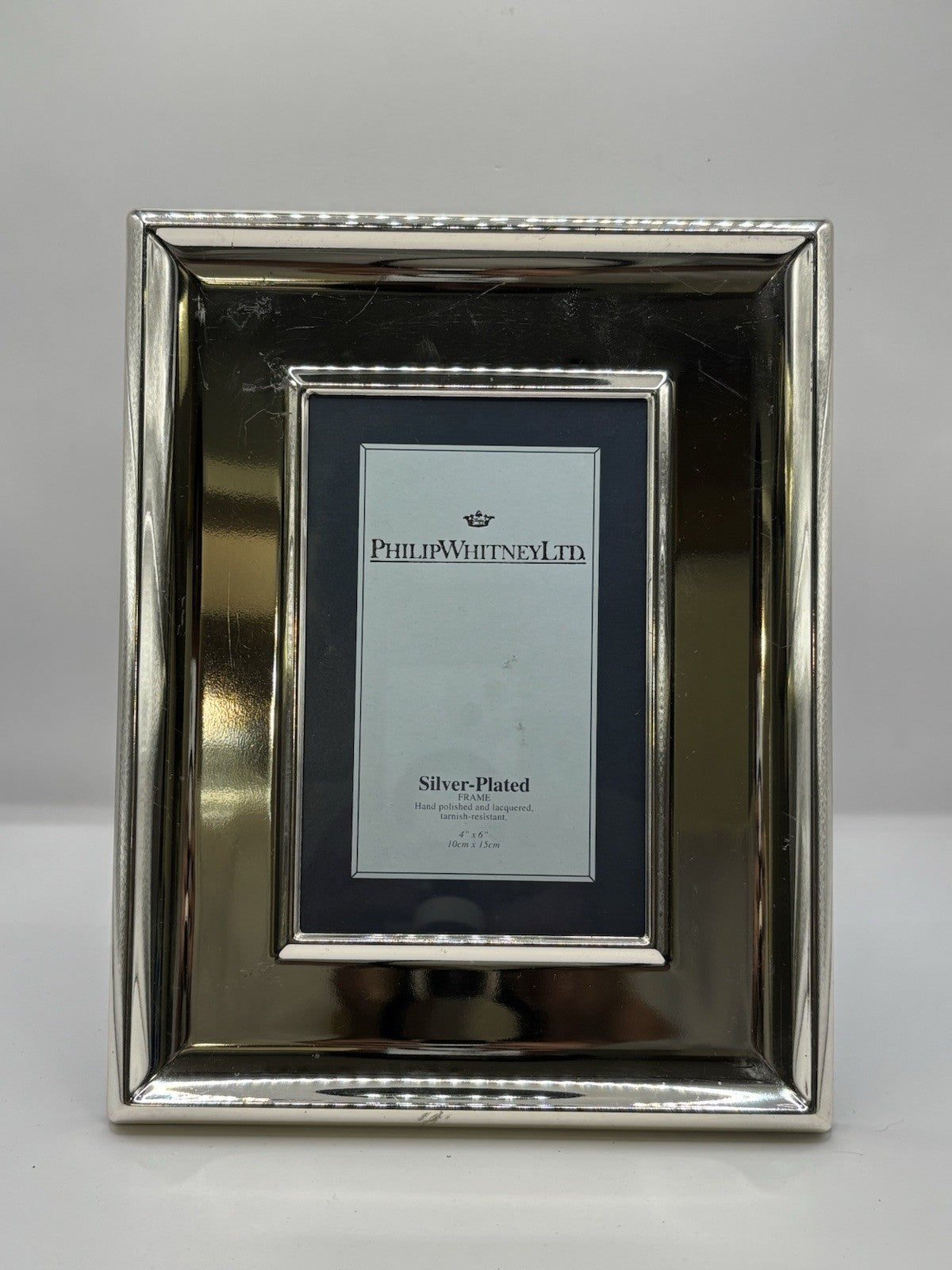 Philip Whitney Ltd. Silver Plated Hand Polished & Lacquered 5” x 7” photo frame