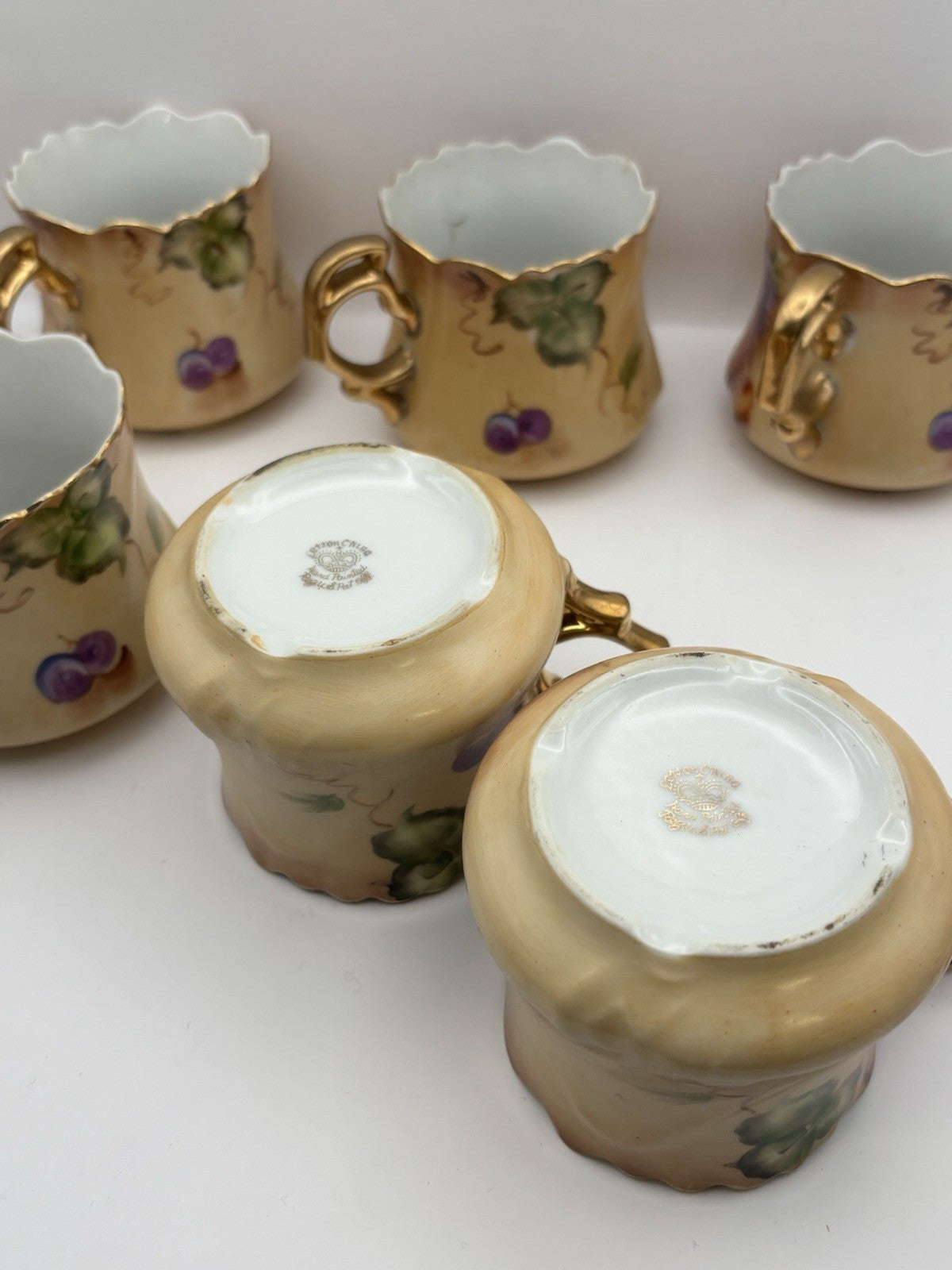 Lefton China Heritage Brown Fruit Tea Theme Set