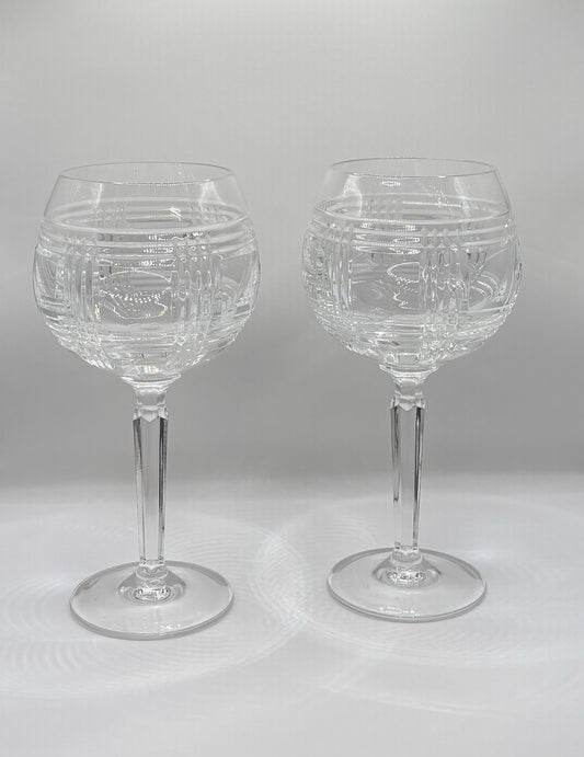 6 pcs Ralph Lauren Classic Glass Crystal Globet Birdbath Glass With Signed