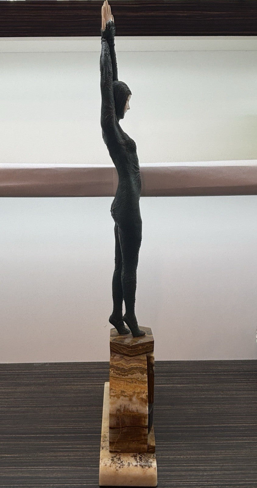 The Starfish Dancer Bronze and Marble Sculpture, Art Deco Signed