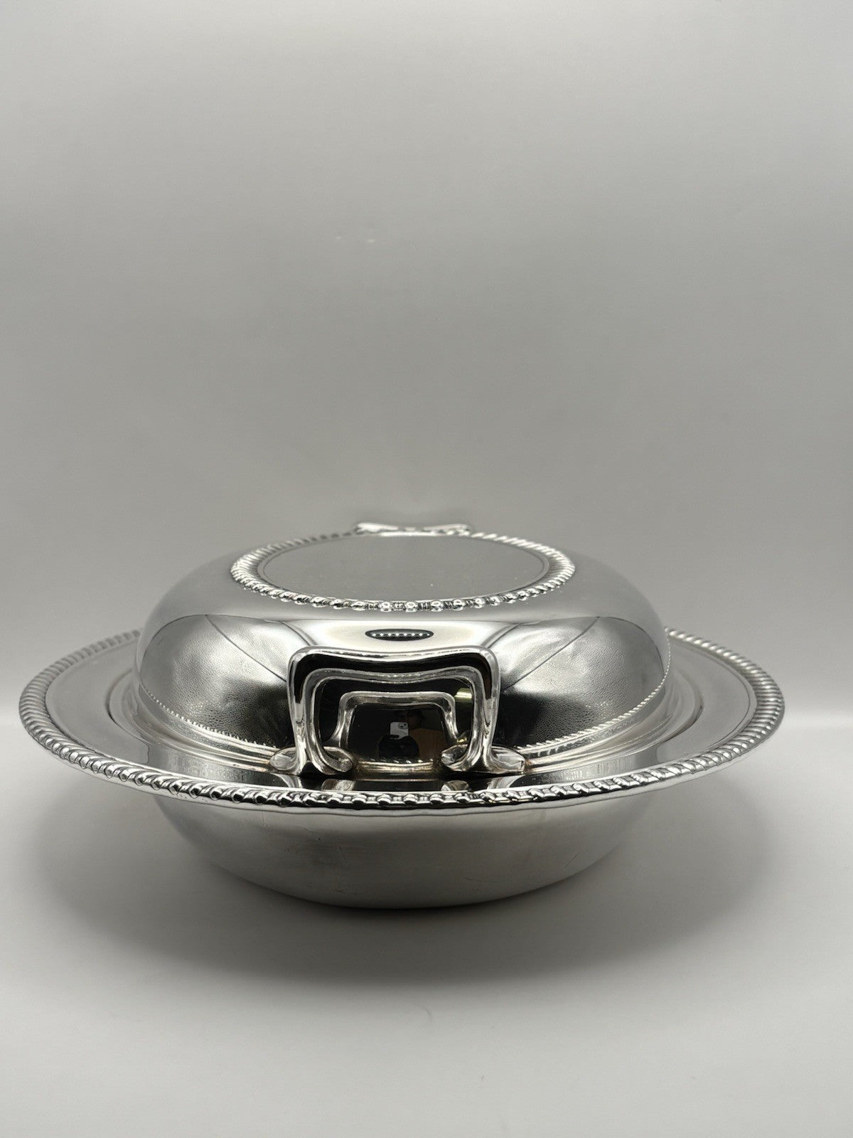 Vintage Silver Plated Lidded Serving Platter Dish - Not Marked
