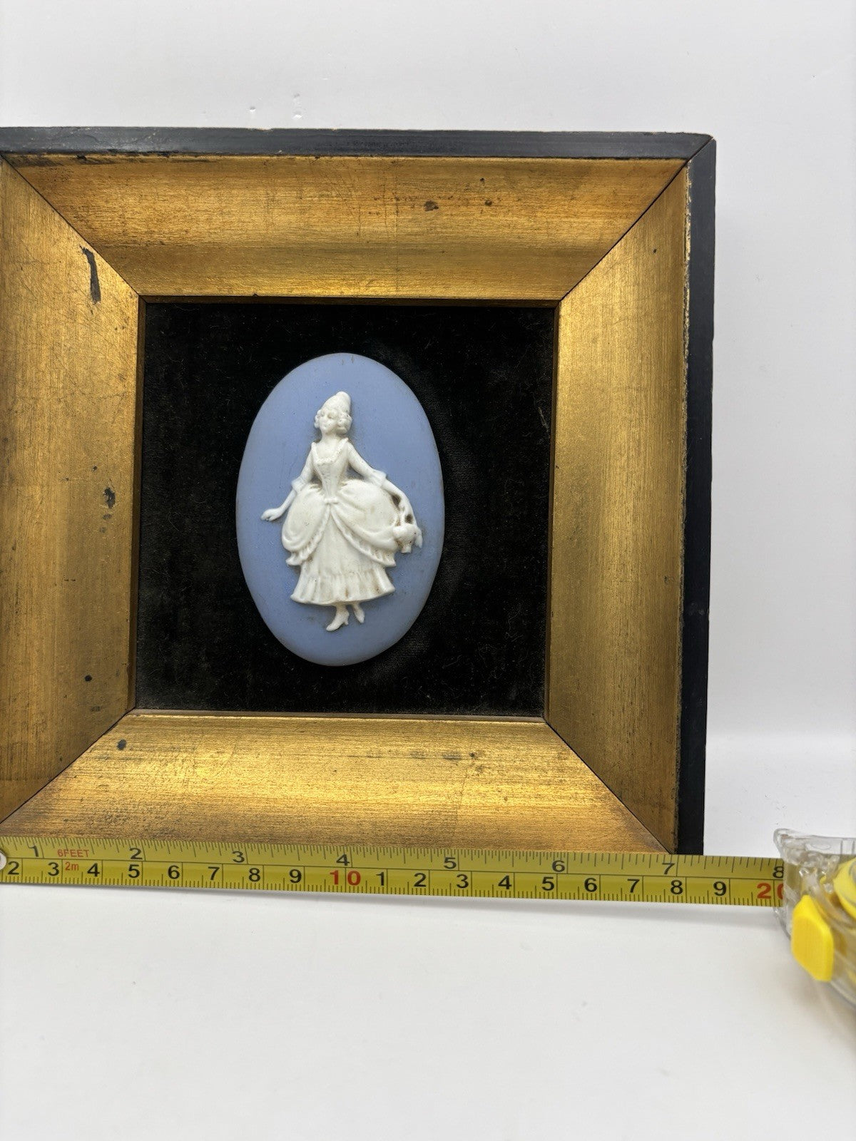 Wedgwood Jasperware framed plaques Neoclassical figurine white N blue Antique.