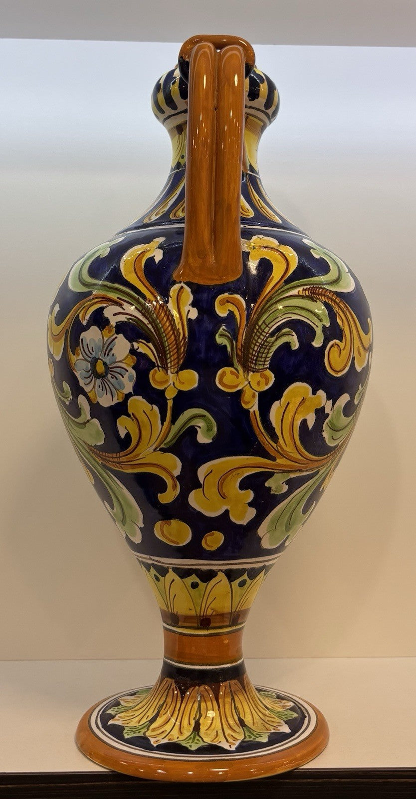 Decorative Jug Pitcher Made In Italy Ceramic Hand Painted 16.5”