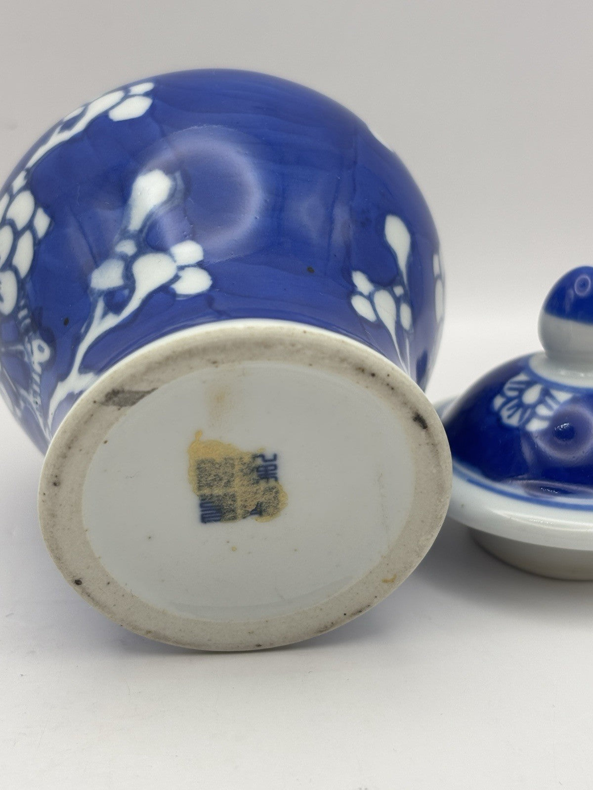 19th century Chinese porcelain ginger jar blue and white (sakura blossom)