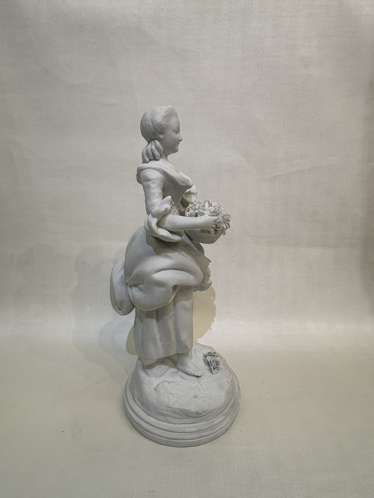 Antique Pair of Biscuits Sculptures Art Deco Porcelain Figures Signed In TheBack