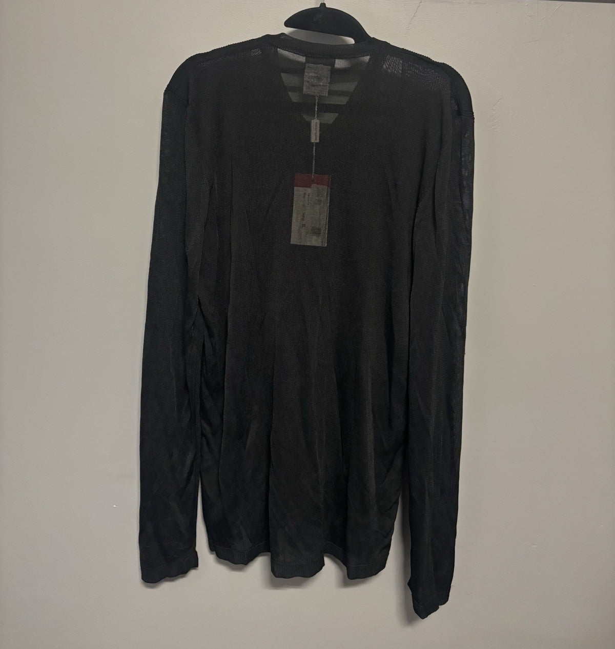 black Versus V-neck sweater with tonal vertical stripes. Size XL  Unisex