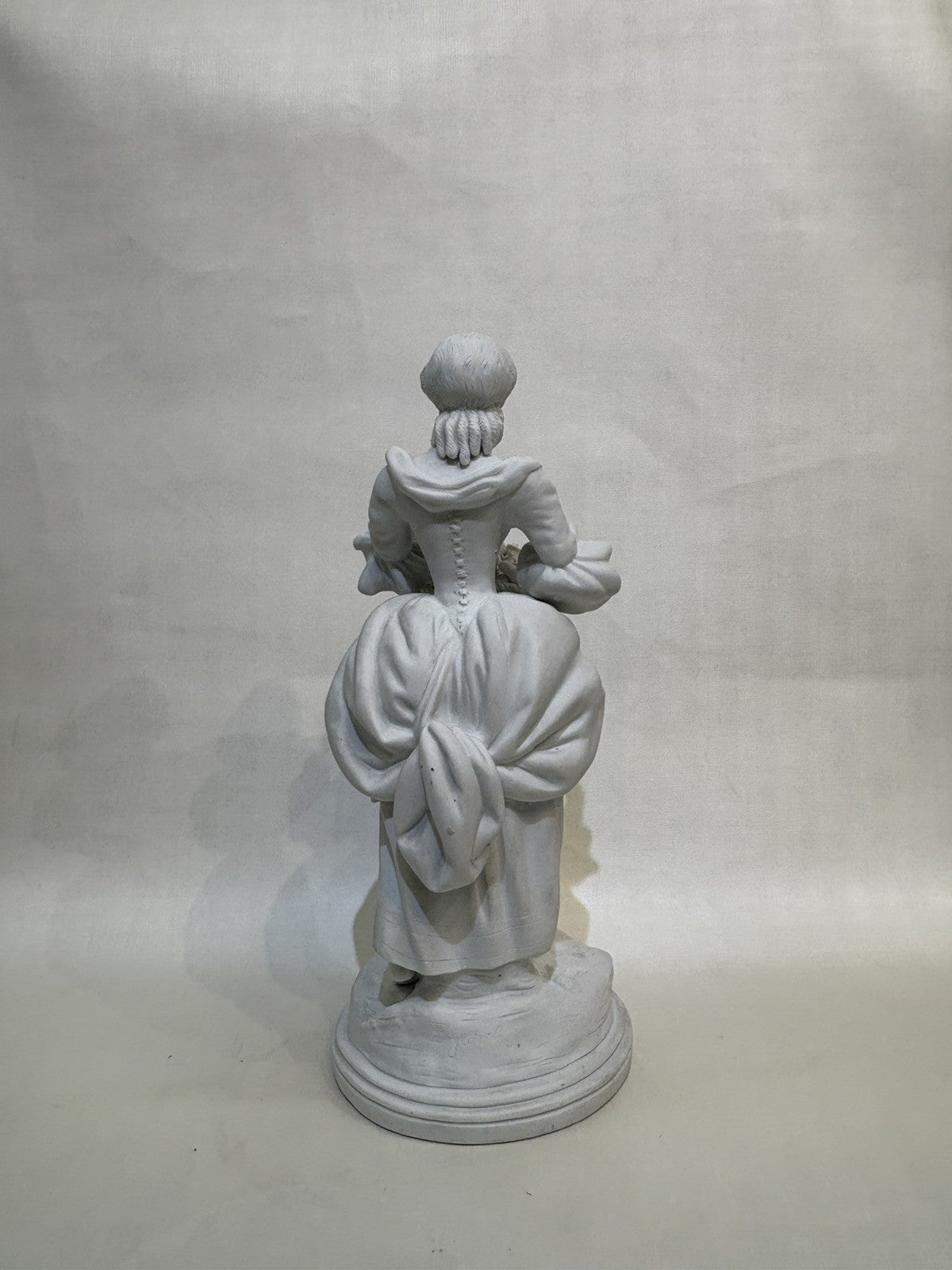 Antique Pair of Biscuits Sculptures Art Deco Porcelain Figures Signed In TheBack