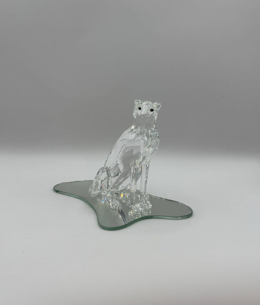 Vintage Swarovski Art Crystal 1994 Cheetah Figurine African Wildlife Collection